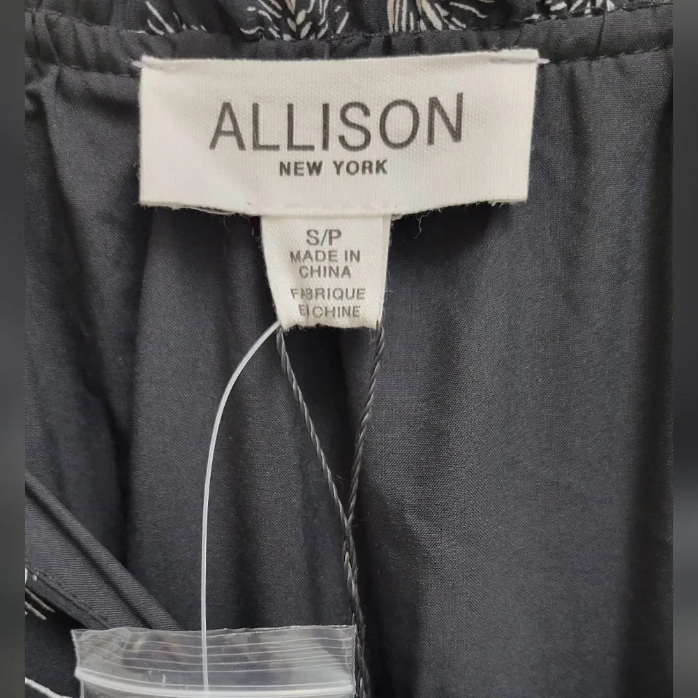 NEW ALLISON NEW YORK Meadow Print Maxi Dress Black Small